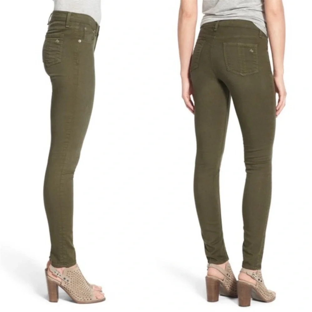 Rag & Bone‎ Mid Rise Skinny Army Olive Green Jeans Size 25 - Picture 3 of 14